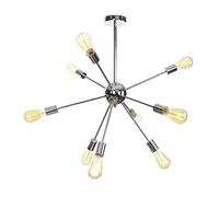 QTANZIQI Vintage 21-lights Gold Sputnik Chandelier Metal Chrome Finish During Light Unique Fireworks Decor Hanging For Hotels Hallway Shops Cafe-Argent 9 head
