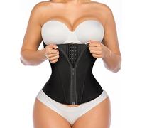 QTANZIQI Waist Trainer Women Body Tummy Control Shapewear Corset Underbust for Cincher Latex Zipper Hooks