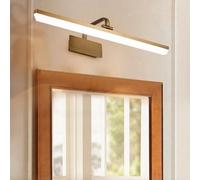 QTANZIQI Wall Lamps Lights LED Mirror Front Indoor 180° Rotation Bathroom Long Strip Aluminium for Bathroom Living Room Reading (Copper Warm Light 57cm)