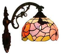 QTANZIQI Wall Lamps Sconces E27 Wall lamp Pastoral Style, Classic Rustic Wall lamp Stained Glass Screen, Living Room Balcony Hall Bathroom Lighting