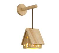 QTANZIQI Wall Lamps Sconces Japanese Style Log Style Solid Wood Hut Wall Sconces LEDE27 Base Spectrum Eye Protection Single Head Wall Lights For Living Room Bedside Bedroom Wall Lamp 7.87 Inch