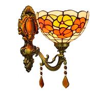 QTANZIQI Wall Lamps Sconces Pastoral Crystal of The Head of A Bed Riches and Honour Flowers Single Head Wall Lamp