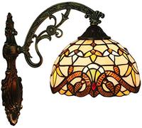 QTANZIQI Wall Lamps Sconces Retro Creative Bedroom Living Room Study Restaurant Hotel Balcony Aisle Corridor Baroque Stained Glass Decorative Interior,A