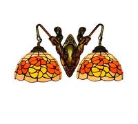 QTANZIQI Wall Lamps Sconces Style Wall lamp Stained Glass Wall Sconces Flower Handmade Gift Wall Lights Fixture for House Bar Restaurants Bedroom Living-B4(E5)