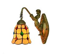 QTANZIQI Wall Lamps Sconces Wall Light 1 Light, Style Wall Lantern, Industrial Wall lamp with Stained Glass, Vintage Style Wall Mounted for Dresser Library Room Living Room-at(G)
