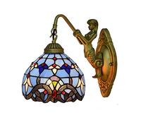 QTANZIQI Wall Lamps Sconces Wall Light 1 Light, Style Wall Lantern, Industrial Wall lamp with Stained Glass, Vintage Style Wall Mounted for Dresser Library Room Living Room-at(at)