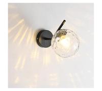 QTANZIQI Wall Lamps Sconces Wall Light Lamp with Hammered Globe Lampshade - E27 Bedside Metal & Glass Wall Mounted Sconce Lamps - Indoor Lighting Fixture Compatible with Bedroom Living Room Aisle