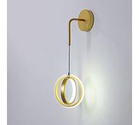 QTANZIQI Wall Lamps Sconces Wall Light Ring Aluminum Sconce with Acrylic Shade, 3 Color Mode Indoor Wall Lighting Fixture Wall Mounted Lamps for Living Bedside Wall Wash