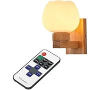 QTANZIQI Wall Light,Battery Operated Wall Lights,Wood Wall Sconces Light Remote Led Light Flowers Art Decor,No Wiring,Wireless Dimmable Battery Run Candle Night light Lantern