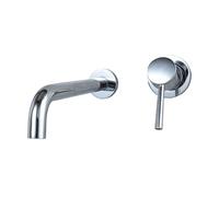 QTANZIQI Wall-Mounted Kitchen Faucet, Chrome Brass Mixer Tap, Single Handle 25cm, Bathroom Basin Mixer, and Stylish for Home Renovation