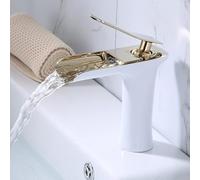 QTANZIQI Waterfall Faucet for Bathroom and Kitchen Sink with Hot and Cold Water Mixer
