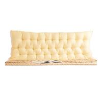 QTANZIQI Yellow Upholstered Wall Mounted Headboard with Large Bolster for Dorm Bed Positioning Support Reading Pillow Cushion Queen Size (130 * 50cm)