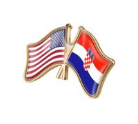 QTAOEIONG Flags of the United States USA America US and Many Other Countries Pin Cross Friendship Badge Alloy Brooch, 1.3x0.9inch/32x23mm, Metal, no gemstone