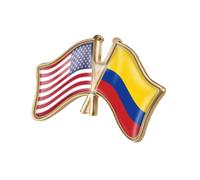QTAOEIONG Flags of the United States USA America US and Many Other Countries Pin Cross Friendship Badge Alloy Brooch, 1.3x0.9inch/32x23mm, Metal, no gemstone