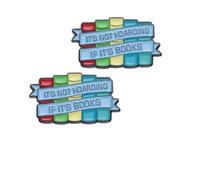QTAOEIONG IT'S Not Hoarding IF IT'S Books Enamel Brooch 2 Pcs Badge Lapel Pin for Men Women