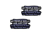 QTAOEIONG My People Skills Are Just Fine It's My Tolerance To Idiots That Needs Work Enamel Brooch 2 Pcs Badge Lapel Pin for Men Women