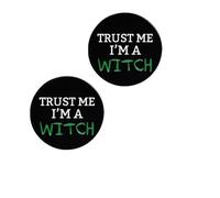 QTAOEIONG Trust Me I'm A Witch Enamel Brooch 2 Pcs Badge Lapel Pin for Men Women