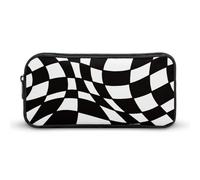 QTAVETEND Black and White Check Pattern Pencil Case Pencil Box Cosmetic Bag Large Capacity Multipurpose Storage Bag Pencil Pouch 1 Compartment
