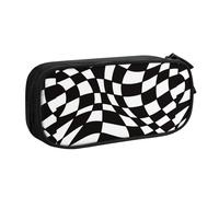 QTAVETEND Black and White Check Pattern Pencil Case Pencil Box Cosmetic Bag Large Capacity Multipurpose Storage Bag Pencil Pouch