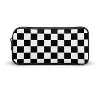 QTAVETEND Black White Race Checkered Flag Pencil Case Pencil Box Cosmetic Bag Large Capacity Multipurpose Storage Bag Pencil Pouch 1 Compartment