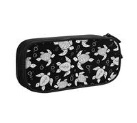 QTAVETEND White Turtle and Bubbles Pencil Case Pencil Box Cosmetic Bag Large Capacity Multipurpose Storage Bag Pencil Pouch