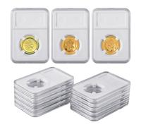 Qtcial 10-Pack Coin Slab Display Holders for 18mm Coins | Clear Acrylic Storage Case for Morgan, Peace, IKE Silver Dollar Coin, Organize and Collection, Four-Point Fixation Coin