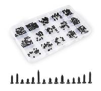QTEATAK 300Pcs Black Laptop Notebook Computer Screw Replacement Kit Countersunk Self-Tapping Screws KA2 KA2.6 KA3