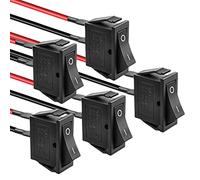 QTEATAK 5 Pcs SPST Snap-in ON-Off 2 Pin Pre-Wired Snap Rocker Boat Switch