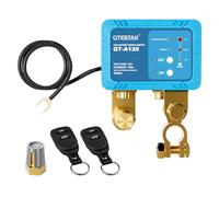 QTEATAK Remote Battery Disconnect Switch with Negative Battery Terminal Copper Post & Lead Sleeve - Anti-Theft, Battery Leakage Protection, 12V 120A, Shut Off Switch with 2 Remote Control Keys