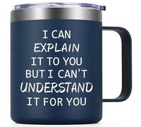 Qtencas Engineering Gifts for Engineer, I Can Explain It to You But I Cant Understand It for You Mug, Stainless Steel Coffee Mug, Christmas Birthday Gifts for Men Friends Coworker Boss, 12oz Dark Blue