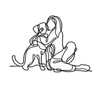 QTFYE Woman And Dog Metal Wall Art - Woman And Dog Metal Cutout Art | Rustic Pet And Owner Metal Art Decor | Dog And Woman Silhouette Wall Decor | Minimalist Abstract Wall Art For Bedroom Living Room