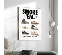 QTH Hypebeast Sneaker Poster Unframed - Room Decor Shoes Poster for Boys Guys Men Room - AJ-Travis Scott - Wall Art Decor Aesthetic Cool Poster and canvas Shoes Painting 12x16 inch Set of 2
