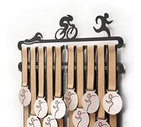 Qthrone Triathlon Medal Holder Double hanger, Wall-Mounted Medal Display Holder, Elegant Black Stainless Steel Medal Rack medal holder, Showcase, Organize, for Triathlete