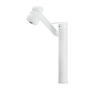 QTHWB 360° Swivel Basin Mixer Tap,White,Basin Taps Mixer,Modern Monobloc Basin Taps,360° Multi-Directional Rotation,Hot and Cold Water,Brass,White A