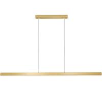 QTHWB 39.4" Gold Long Strip Pendant Metal Linear Hanging Lamp with Acrylic Shade, 40W LED Suspension Lamps,Ceiling Light
