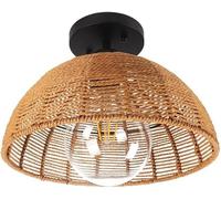 QTHWB American Country Ceiling Lights Fixture, Handwoven Hemp Rope Ceiling Lamp, Rustic Ceiling Light Compatible with Living Room Dining,Luxury