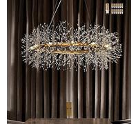QTHWB ASerZenith Crystal Silver Dandelion Light Fireworks Chandelier for Living Dining Room Kitchen Island G9 Included (12 Lights)