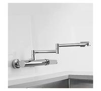 QTHWB Black Brass Swivel Telescopic Folding Kitchen 360 Rotate Wall Mounted Hidden Faucet Foldable Crane Sink Tap Modern Bathroom Vanity Mixer