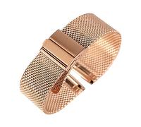 QTHWB black/silver/rose golden 18mm/20mm/22mm watch band mesh stainless steel strap fold over clasp watches replacement