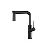 QTHWB Brass Faucet Pull-Out Kitchen 2 Modeskitchen Mixer Tap Hot and Cold Water Sink Taps is A Good Helper for The Family, Black Thriving