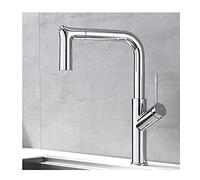 QTHWB Brass Faucet Pull-Out Kitchen 2 Modeskitchen Mixer Tap Hot and Cold Water Sink Taps is A Good Helper for The Family, Chrome Thriving
