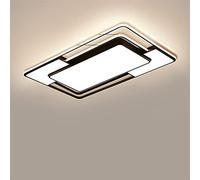 QTHWB Ceiling Lamp Compatible Living Room Bedroom Study Home With Remote Control Dimmable Rectangle Black Chandelier,for Various Rooms