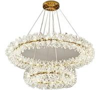 QTHWB Ceiling Light Hanging Ring Firefly Crystal Chandelier, for Living Dining Room Bedroom, and D40cm Cold White