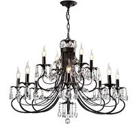 QTHWB Chandelier Crystal Light Retro Candle Iron Fixtures Ceiling Light,Luxury