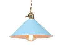 QTHWB Color Industrial Hanging Light Fixtures Base Nordic Pendant Lamp Vintage Iron Lampshade Ceiling Chandeliers Fashion Farmhouse Droplight for Kitchen Bar