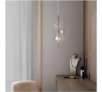 QTHWB Contemporary Dimmable Pendant Light Black Petal Long Chandelier Clear Flower in Chrome Ideal Compatible with Foyer, Kitchen Island, Bedroom, Dining Room,for Various Rooms