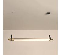 QTHWB Contemporary Metal Long Strip Pendant Light Tri-Color Dimmable Ceiling Hanging Lamp Minimalist Chandelier,for Various Rooms