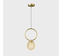 QTHWB Copper Lamp Glass Hanging Light, G9 Pendant Fixtureard Adjustable Suspension Wire Lights Compatible with Indoor Bedroom Kitchen, Chandeliers