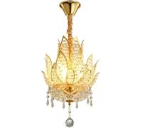 QTHWB Crystal Chandelier Chinese Zen Pendant Light Adjustable Hanging Ceiling Light,for Various Rooms