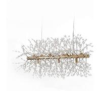 QTHWB Crystal Nordic Chandelier Hanging Ceiling Light Fixture Adjustable Pendant for Living Room Restaurant,Golden,72X40Cm Home Decor Lamp